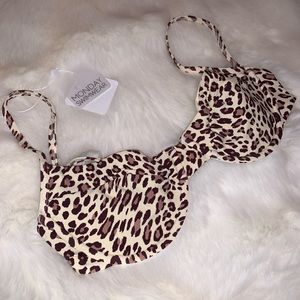 Maui Leopard Bikini Top - size S